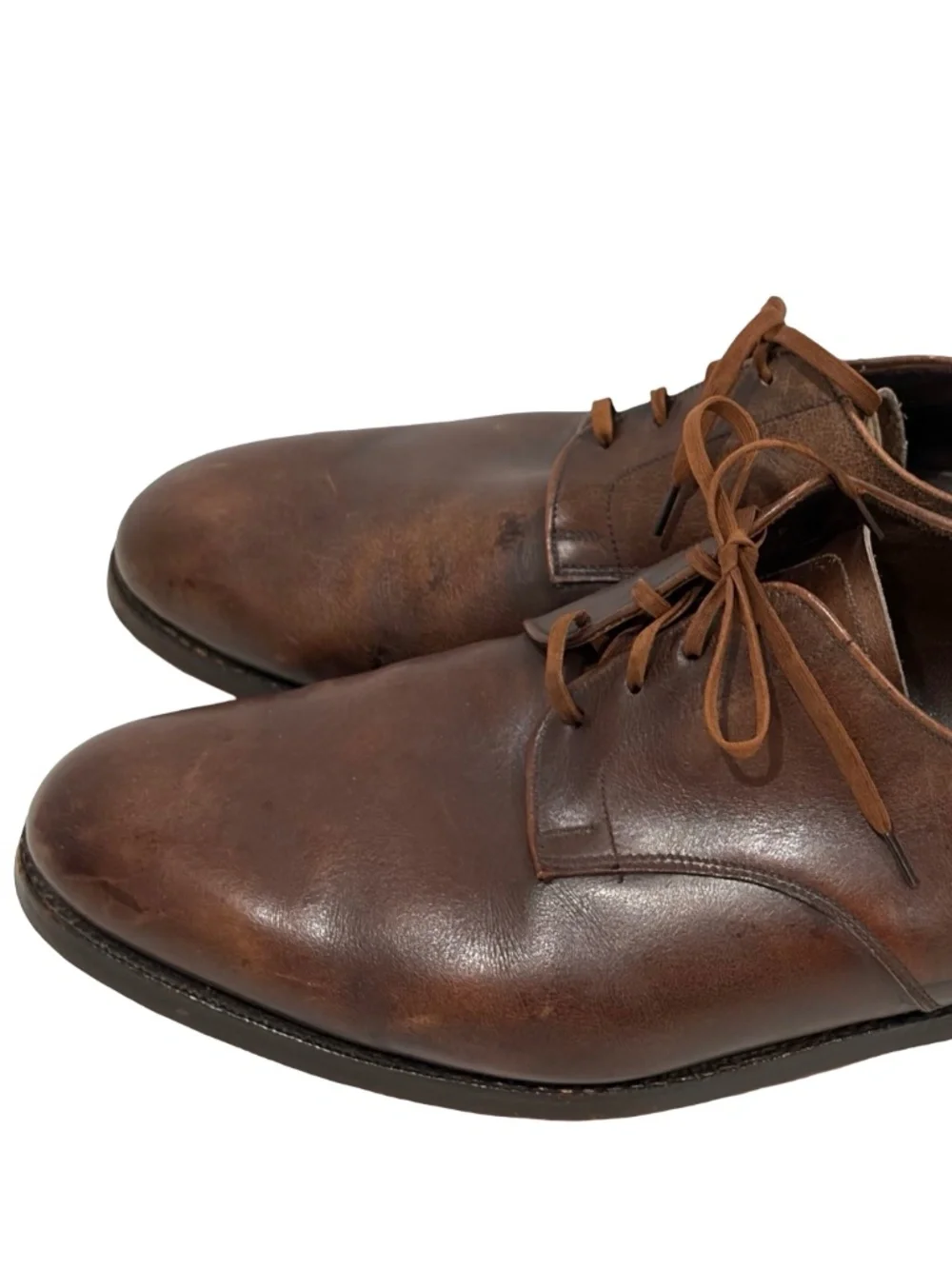 Brooks Brothers Brown Leather Plain Toe Derby Dress Shoes Mens Size 12